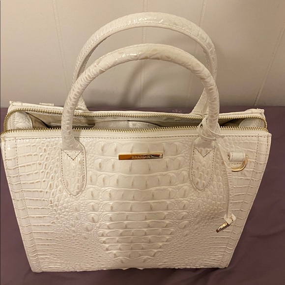 Brahmin Ivory -Caroline Luxury Croc-Embossed Handbag - Picture 13 of 16